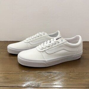 Vans Men's Ward Skateboarding Sneakers Shoes White/White Size 10.5 M